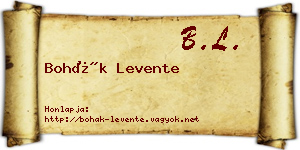 Bohák Levente névjegykártya