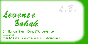 levente bohak business card